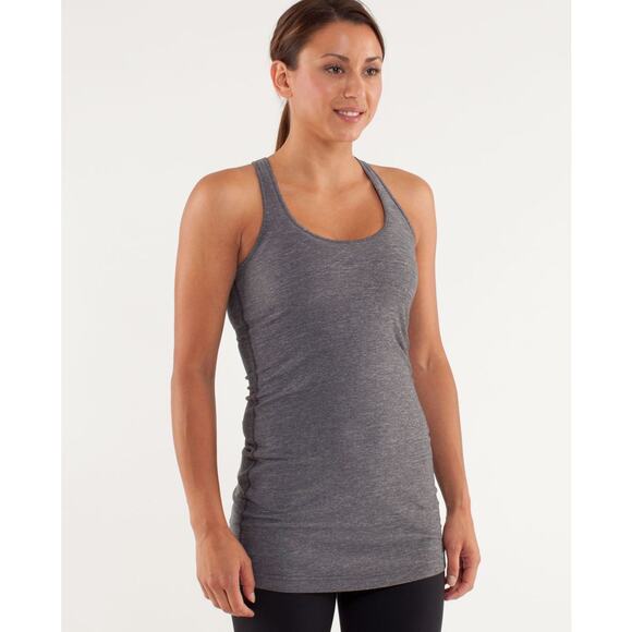 Lululemon Cool Racerback Extra Long Heathered Coal Size 4 - Picture 1 of 4